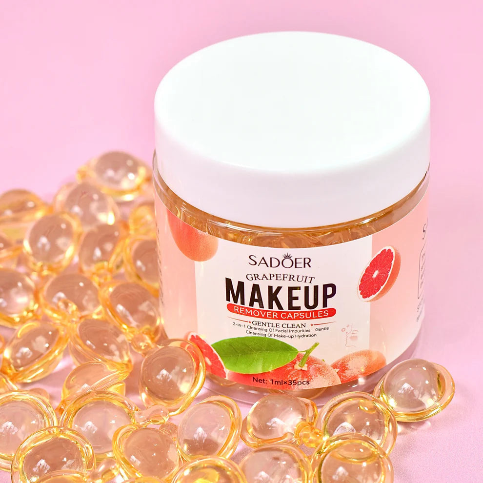 🍊✨ Cápsulas Desmaquillantes con Extracto de Pomelo – SADOER (35 uds)