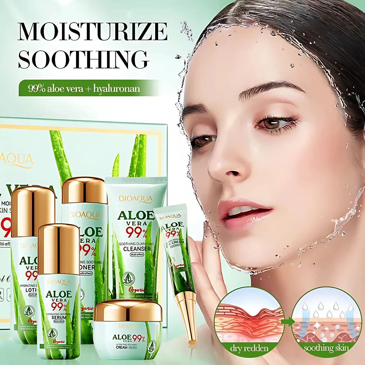 🌿✨ Kit Facial Aloe Vera 99% (x6) – BIOAQUA