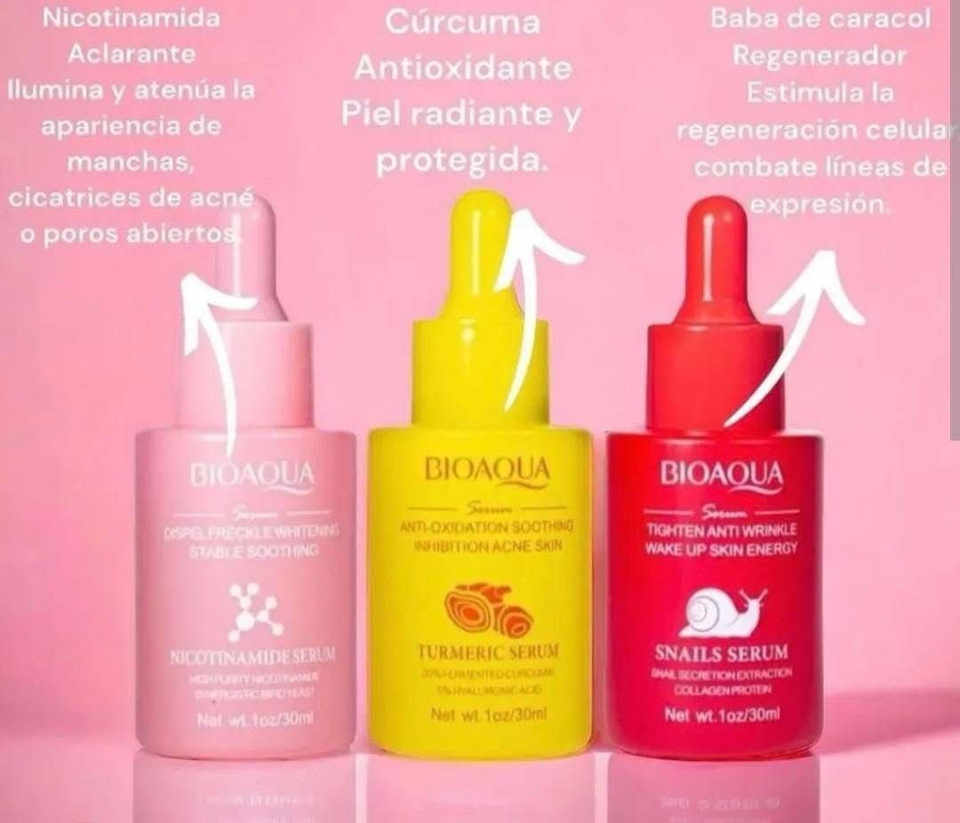 ✨ Set Bioaqua Serum Combination (x3) – Sueros Aclarantes & Antioxidantes
