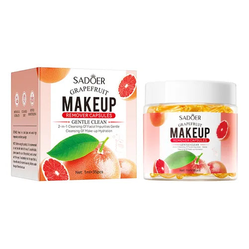 🍊✨ Cápsulas Desmaquillantes con Extracto de Pomelo – SADOER (35 uds)