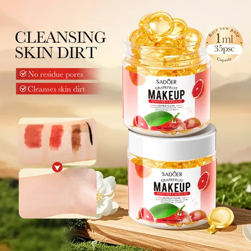 🍊✨ Cápsulas Desmaquillantes con Extracto de Pomelo – SADOER (35 uds)