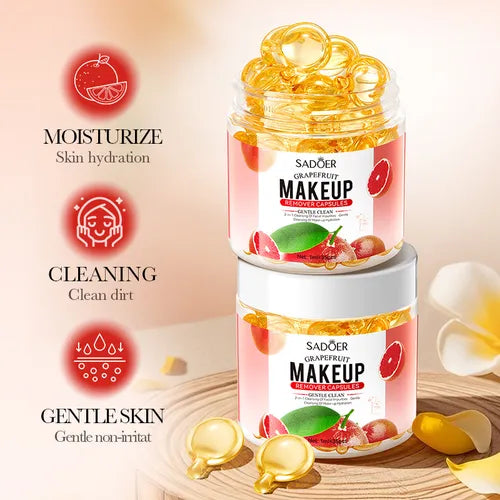 🍊✨ Cápsulas Desmaquillantes con Extracto de Pomelo – SADOER (35 uds)